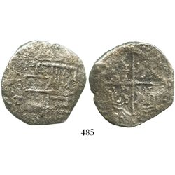 Potosi, Bolivia, cob 8 reales, Philip III, assayer T, Grade 3, with original tag but certificate mis