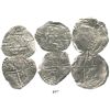 Image 1 : Lot of 3 Potosi, Bolivia, cob 4 reales, Philip III, assayers not visible, all Grade 2.