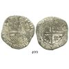 Image 1 : Potosi, Bolivia, cob 2 reales, Philip II, assayer R to right (Rincon), Grade-1 quality but Grade 2 o