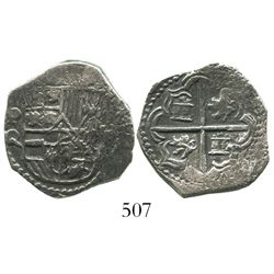 Potosi, Bolivia, cob 2 reales, Philip III, assayer Q, Grade-1 quality but no Grade on certificate.