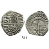 Image 1 : Potosi, Bolivia, cob 2 reales, 1618T, Grade-1 quality but Grade 2 on certificate.