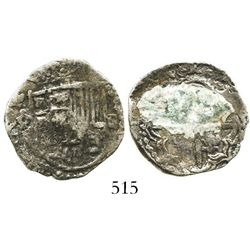 Potosi, Bolivia, cob 2 reales, Philip III, assayer not visible, Grade-1 quality but Grade 4 on certi
