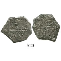 Seville, Spain, cob 4 reales, Philip III, assayer G, Grade 2, erroneously attributed as a Potosi 2R 