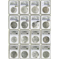 Lot of 8 Mexico City, Mexico, cob 8 reales, Philip II and III, assayers not visible, all Grade 2.