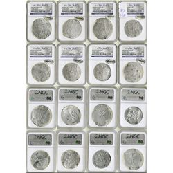 Lot of 8 Mexico City, Mexico, cob 8 reales, Philip II and III, assayers not visible, all Grade 2.