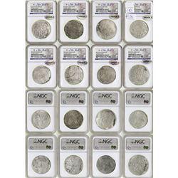 Lot of 8 Potosi, Bolivia, cob 8 reales, Philip II and III, assayers not visible, all Grade 2.