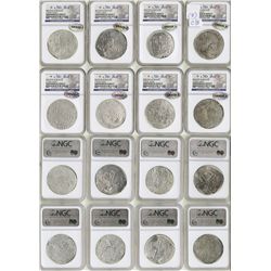 Lot of 8 Potosi, Bolivia, cob 8 reales, Philip II and III, assayers not visible, all Grade 2.