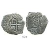 Image 1 : Potosi, Bolivia, cob 4 reales, 1668E.