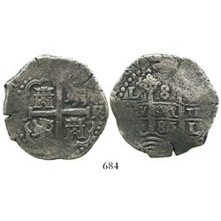 Lima, Peru, cob 8 reales, 1686R.