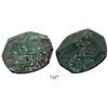 Image 1 : Mexico City, Mexico, cob 4 reales "greenie" (encrusted as found), Philip V, assayer not visible.