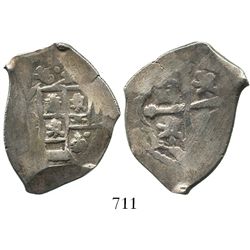 Mexico City, Mexico, cob 4 reales, Philip V, assayer not visible, housed in large diploma-style cert
