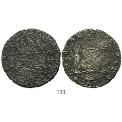 Mexico City, Mexico, pillar 8 reales, Philip V, 1732F, rare first year of pillars.