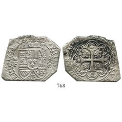Mexico City, Mexico, klippe 8 reales, 1733MF.