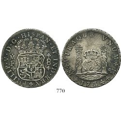 Mexico City, Mexico, pillar 8 reales, Philip V, 1734/3MF.