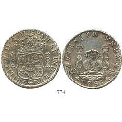 Mexico City, Mexico, pillar 8 reales, Philip V, 1735MF.