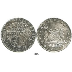Mexico City, Mexico, pillar 8 reales, Philip V, 1737MF.