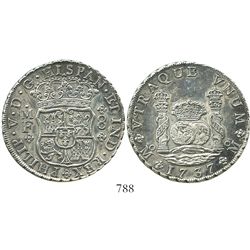 Mexico City, Mexico, pillar 8 reales, Philip V, 1737MF.