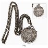 Image 1 : Mexico City, Mexico, pillar 8 reales, Philip V, 1740MF, mounted in sterling silver bezel with chain.