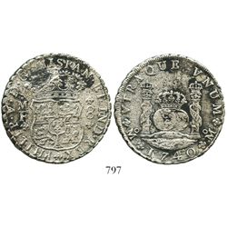 Mexico City, Mexico, pillar 8 reales, Philip V, 1740MF.