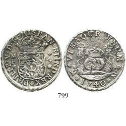 Mexico City, Mexico, pillar 4 reales, Philip V, 1740/30MF.