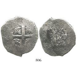 Lima, Peru, cob 8 reales, 1724M.