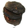 Image 1 : Clump of 4 Spanish colonial (?) bust 8 reales of Charles III, unique for this wreck.
