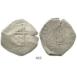 Potosi, Bolivia, cob 8 reales, 1674E.