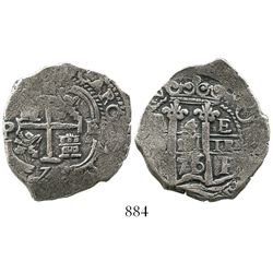 Potosi, Bolivia, cob 4 reales, 1676E.