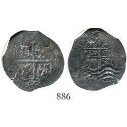 Potosi, Bolivia, cob 2 reales, 1659E, encapsulated NGC Genuine.