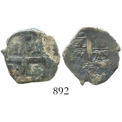 Lima, Peru, cob 1 real, 1719M, rare.