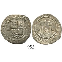 Mexico City, Mexico, 1 real, Charles-Joanna, "Late Series," assayer L to right, mintmark M to left.