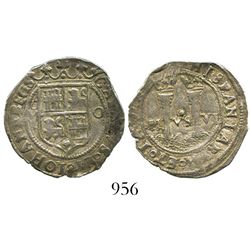 Mexico City, Mexico, 1 real, Charles-Joanna, "Late Series," assayer O to right, mintmark oM to left.