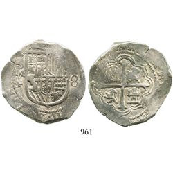 Mexico City, Mexico, cob 8 reales, Philip III, assayer F (pre-1607).