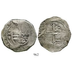 Mexico City, Mexico, cob 8 reales, Philip III, assayer F below oM mintmark to left, GRATIA in legend