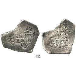 Mexico City, Mexico, cob 8 reales, 1710/09(J), reverse struck from 4R die, unique.