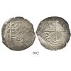 Image 1 : Mexico City, Mexico, cob 4 reales, Philip II, assayer F below oM mintmark to left.