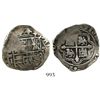 Image 1 : Mexico City, Mexico, cob 4 reales, Philip II, assayer F below oM mintmark to left.