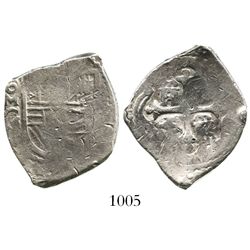 Mexico City, Mexico, cob 4 reales, Charles II, assayer G, rare type.