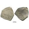 Image 1 : Mexico City, Mexico, cob 4 reales, Charles II, obverse struck with 8R die, rare.