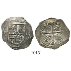 Mexico City, Mexico, cob 2 reales, Philip III, assayer F (pre-1607), rare with no "o" above the M in