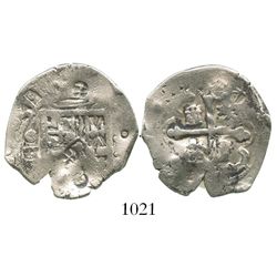 Mexico City, Mexico, cob 2 reales, (16)31(D), bold date (very rare), with chopmarks as from circulat