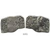 Image 1 : Mexico City, Mexico, cob-style klippe 8 reales, 1733F, rare single-letter assayer.