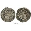 Image 1 : Lima, Peru, cob 2 reales, Philip II, assayer Diego de la Torre, P-ii to left, *-oD to right.
