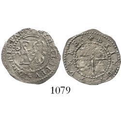 Lima, Peru, cob 1/2 real, Philip II, assayer Diego de la Torre, oD to left, * to right, P below mono