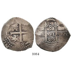 Lima, Peru, cob 8 reales, 1688R.
