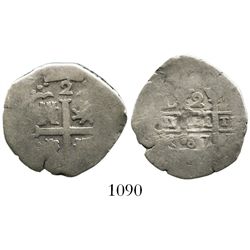 Lima, Peru, cob 2 reales, 1687R.