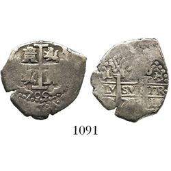Lima, Peru, cob 2 reales, 1705H.