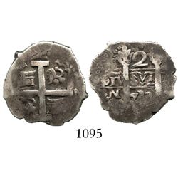 Lima, Peru, cob 2 reales, 1733N.