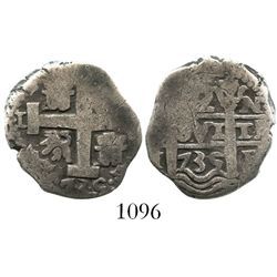 Lima, Peru, cob 2 reales, 1735N.