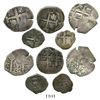 Image 1 : Lot of 5 Lima, Peru, small cobs of various periods: 2R 1698H; 1R 1687R and 1732N; and 1/2R 1703 and 